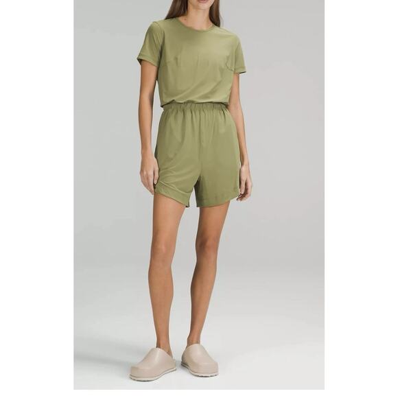 Lululemon Olive Green Romper Size 12 Align-Inspired One-Piece Minimalist Utility - Picture 1 of 8